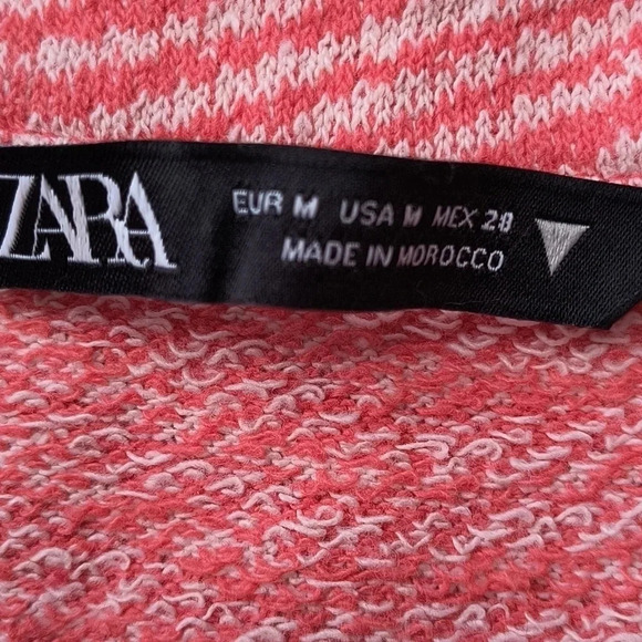 Zara Pink and Cream Colored Zebra Print Trendy Cropped Top, M - Picture 5 of 8